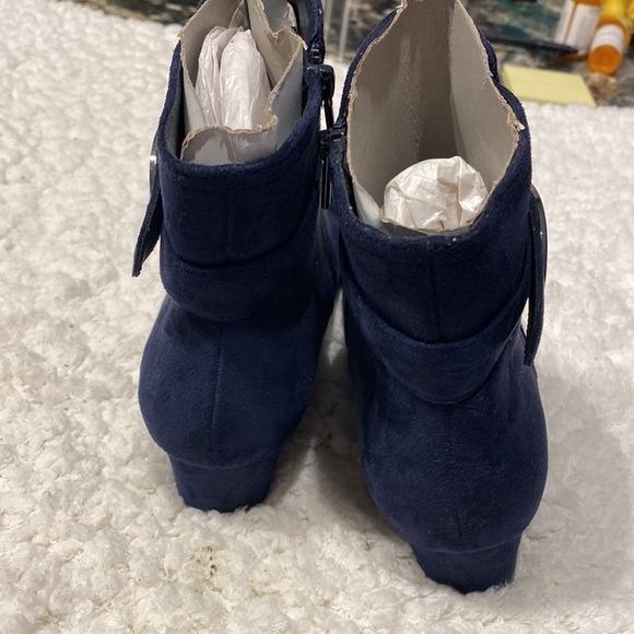 MPO womens NEW suede solid dark blue zipper size 8.5 - Picture 3 of 7